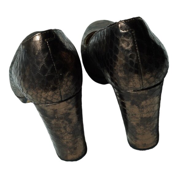 Clarks Narrative Women's SIZE 7.5 Kendra Sienna Bronze Leather Heels Pumps - Picture 4 of 10